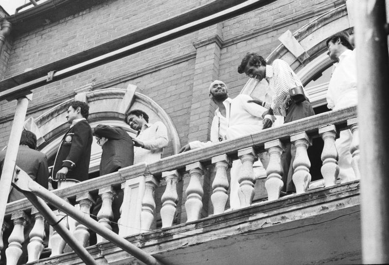 Indian players celebrate the historic win at the Oval in 1971