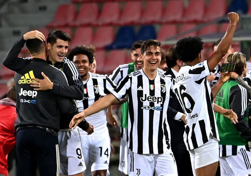 Juventus were all smiles after they secured their Champions League place.