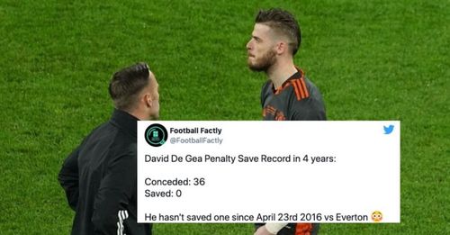 David de Gea failed to convert his penalty for Manchester United