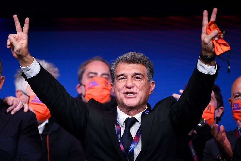 Laporta after winning the Barcelona presidential elections