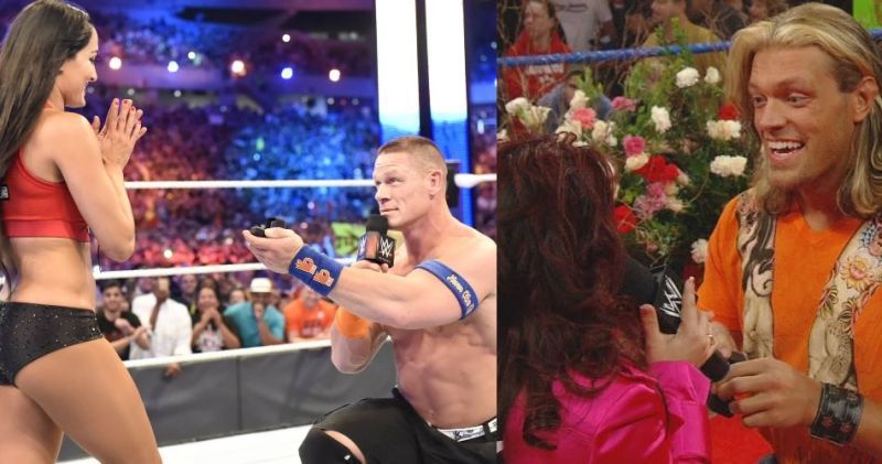 WWE सुपरस्टार्स ने रिंग में प्यार का इज़हार किया