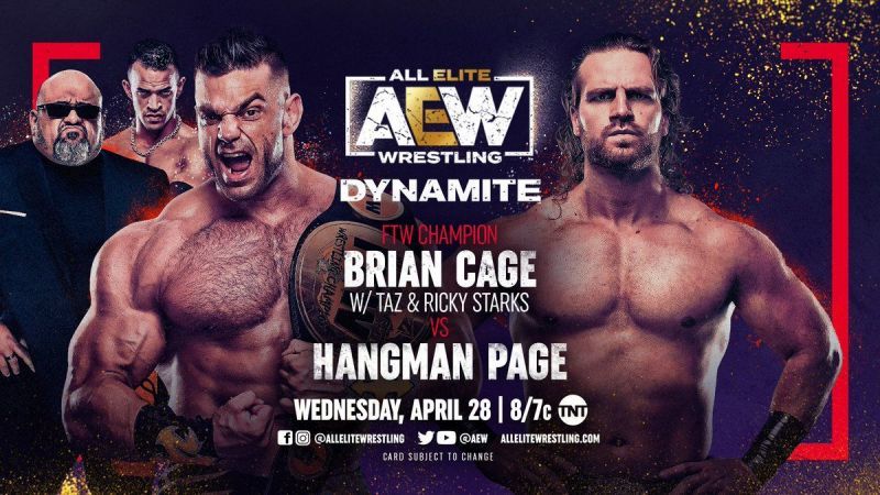 Hangman Adam Page faced Brian Cage in the opening match of AEW Dynamite this past week (Credit: AEW)