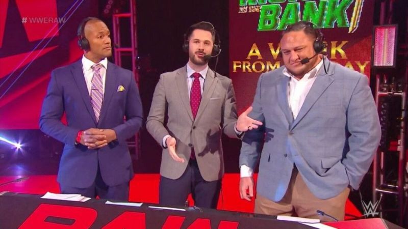 WWE announcers Byron Saxton and Samoa Joe