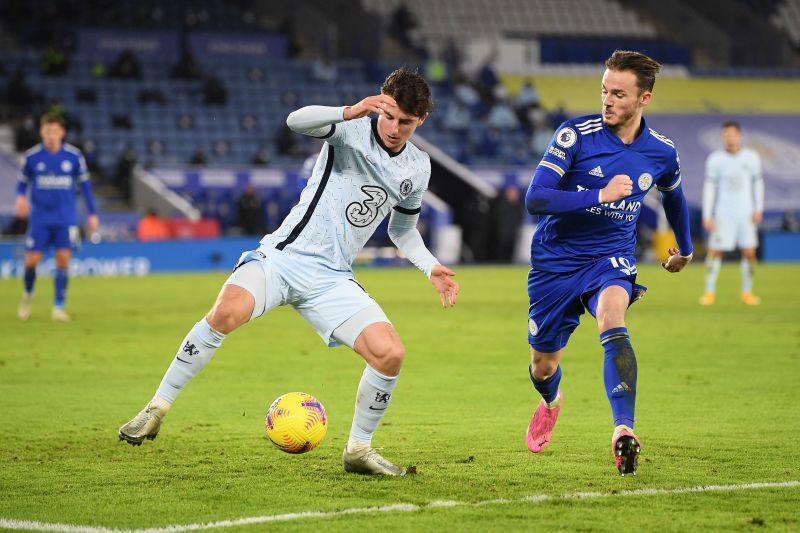 Chelsea&#039;s Mason Mount and Leicester City&#039;s James Maddison