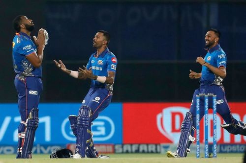 Kieron Pollard with the Pandya brothers