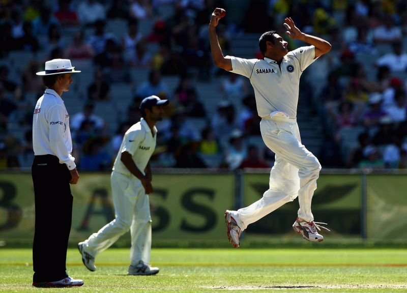 Anil Kumble in his bowling stride.