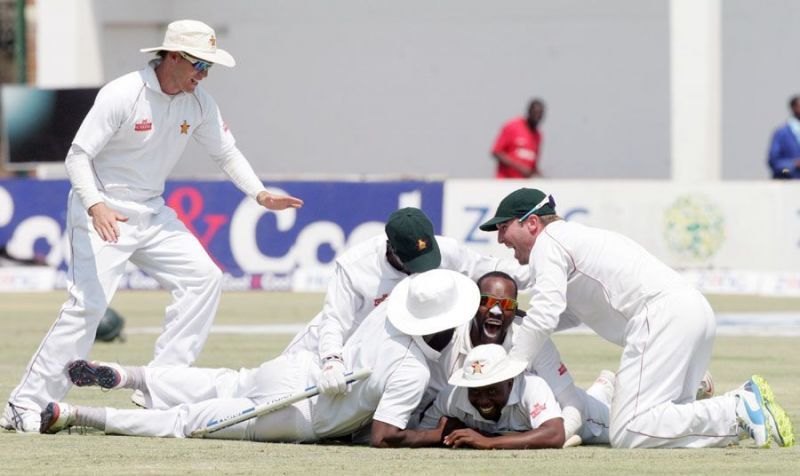 &#039;Minnow&#039; or Giant Killers? Zimbabwe during their win against Pakistan in 2013 (Source: AFP)