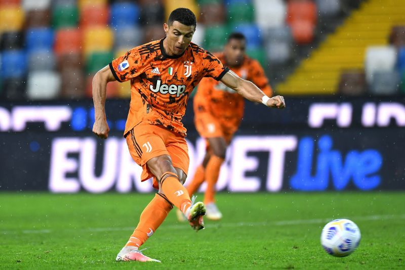 Cristiano Ronaldo takes a penalty for Juventus