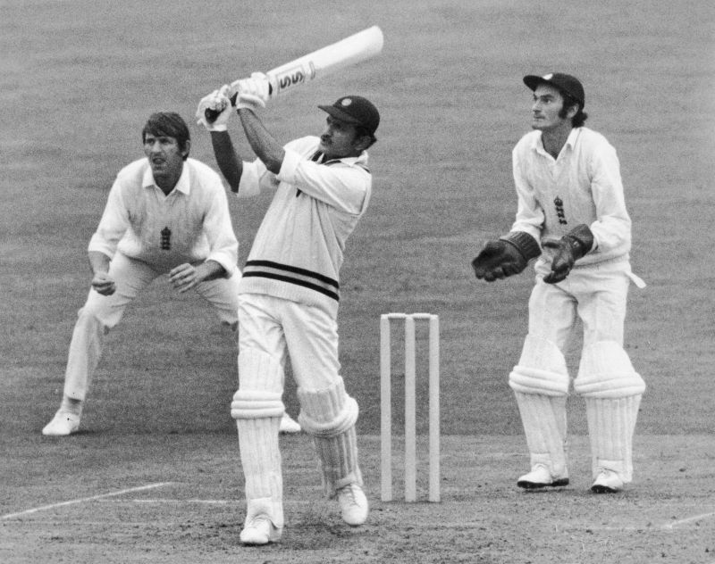 Indian Captain Ajit Wadekar bats during the Indian innings