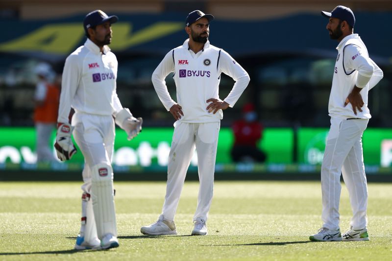 Wriddhiman Saha (L) last represented India in the first Test of the 2020/21 Border-Gavaskar Trophy