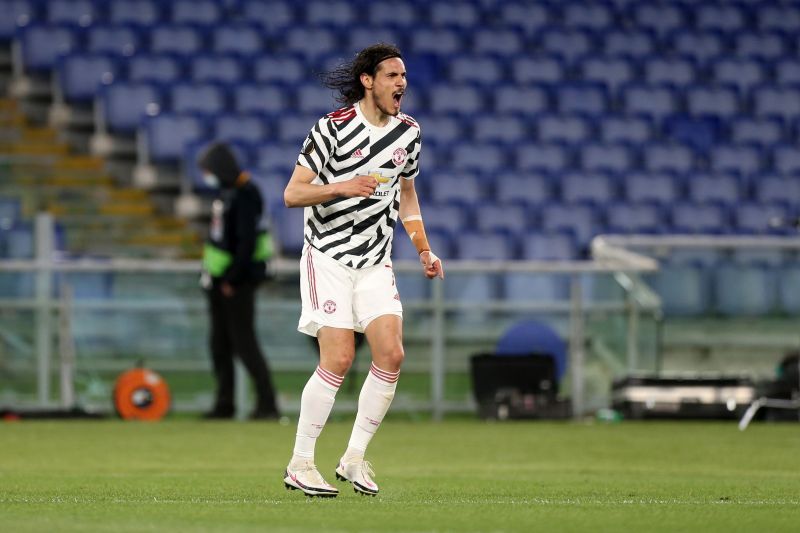 Edinson Cavani matched his brace in the first leg with two more goals for Manchester United in the second leg