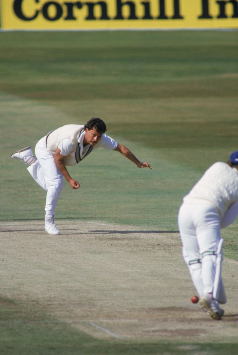 Roger Binny of India in full-flow during the Headingley Test