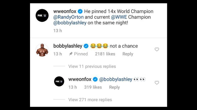 @WWEonFOX's question did not impress Bobby Lashley