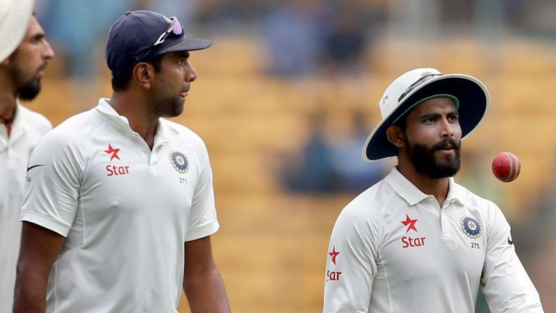 Ashwin(left) and Jadeja(right) will have a crucial role to play at Southampton