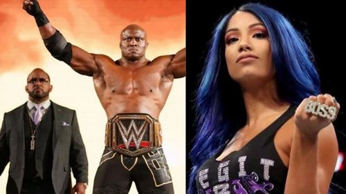 MVP and Bobby Lashley (left); Sasha Banks (right)