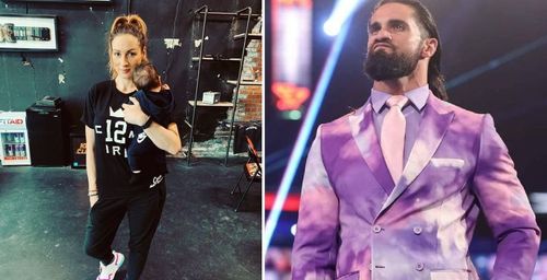 Becky Lynch and Seth Rollins