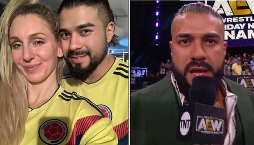 Charlotte Flair and Andrade; Andrade makes AEW debut