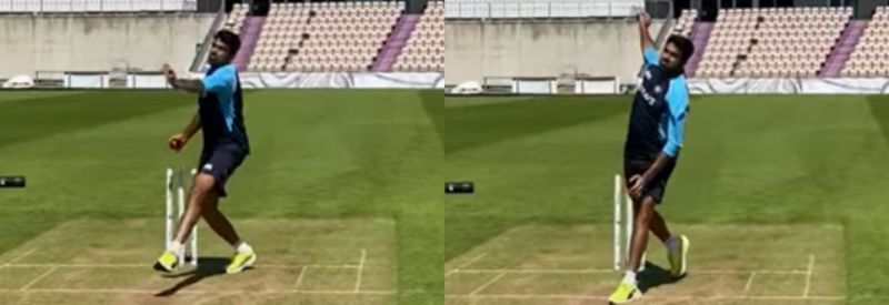 Ravichandran Ashwin bowling in the nets. Pic: Ravichandran Ashwin/ YouTube