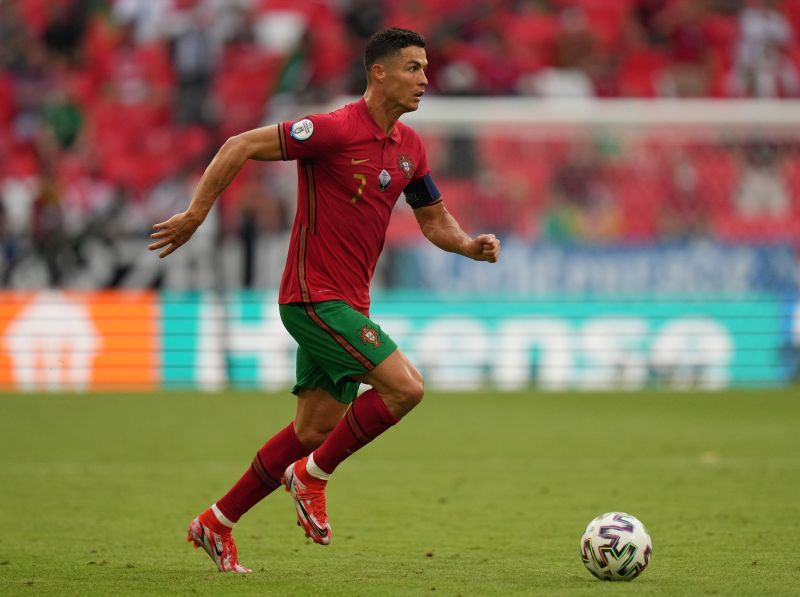 Portugal skipper Cristiano Ronaldo in action in Euro 2020. (Photo by Matthias Schrader - Pool/Getty Images)