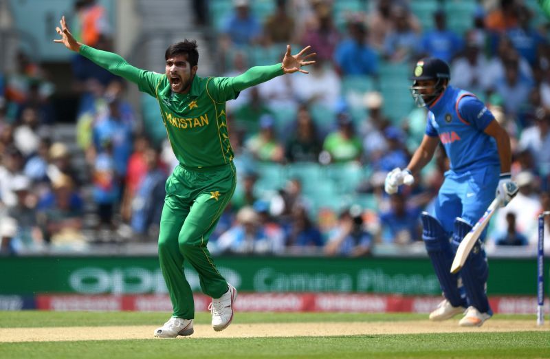 Mohammad Amir dismissed Rohit Sharma in the 2017 Champions Trophy Final. Pic: Getty Images