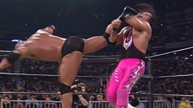 Goldberg's mule kick on Bret Hart