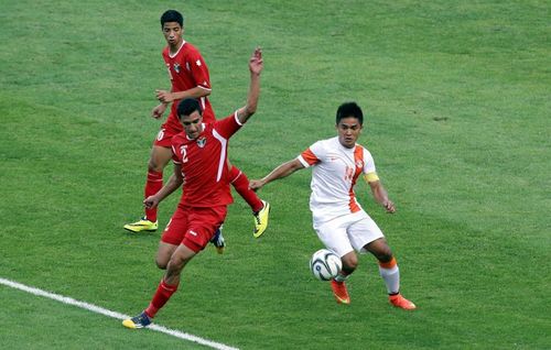 Indian captain Sunil Chhetri. (Photo by Stanley Chou/Getty Images)