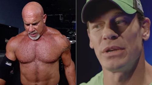 Goldberg (left); John Cena (right)