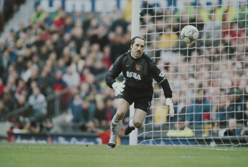 David Seaman playing for Arsenal in the Premier League