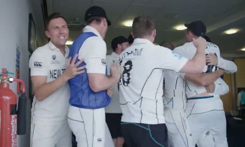 New Zealand players wildly celebrated their win