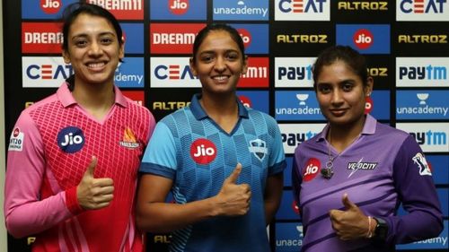 Smriti Mandhana, Harmanpreet Kaur and Mithali Raj ahead of Women's T20 Challenge 2020. (PC: BCCI)