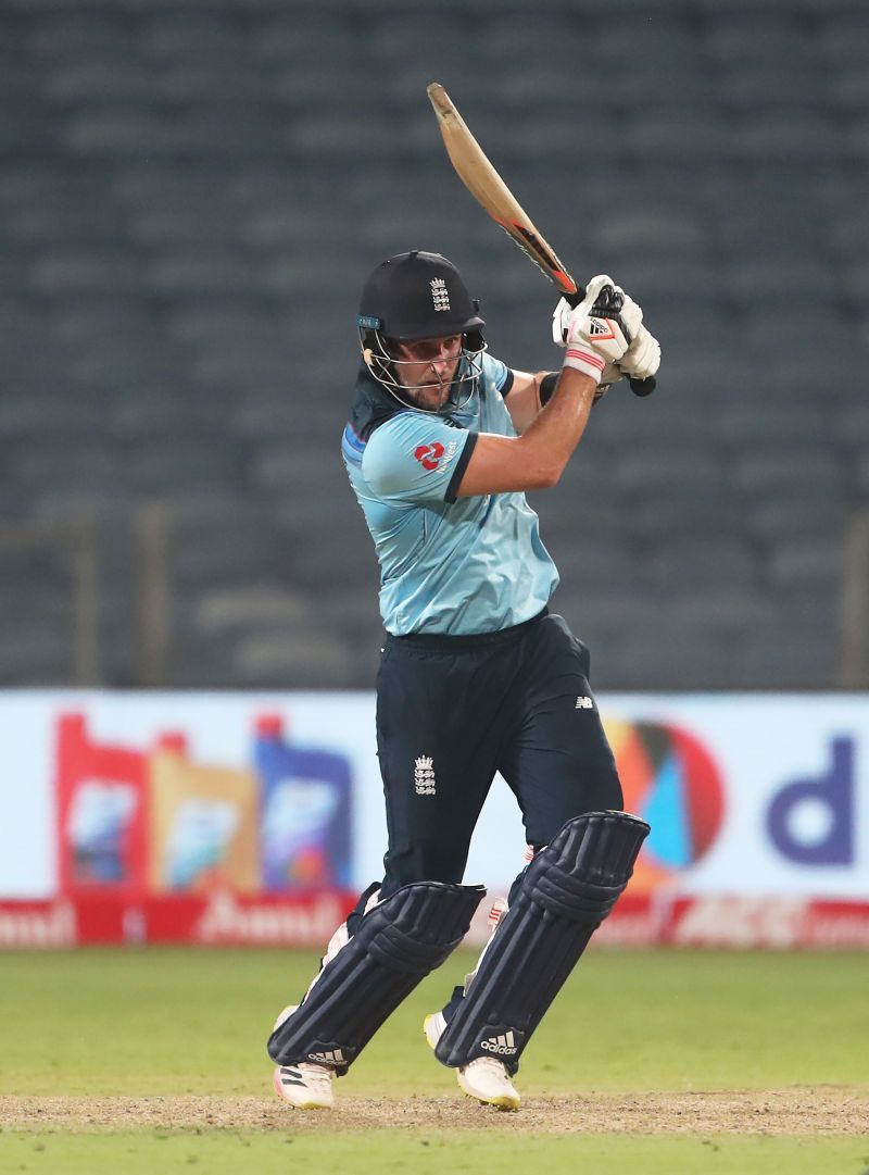 Liam Livingstone in action against India