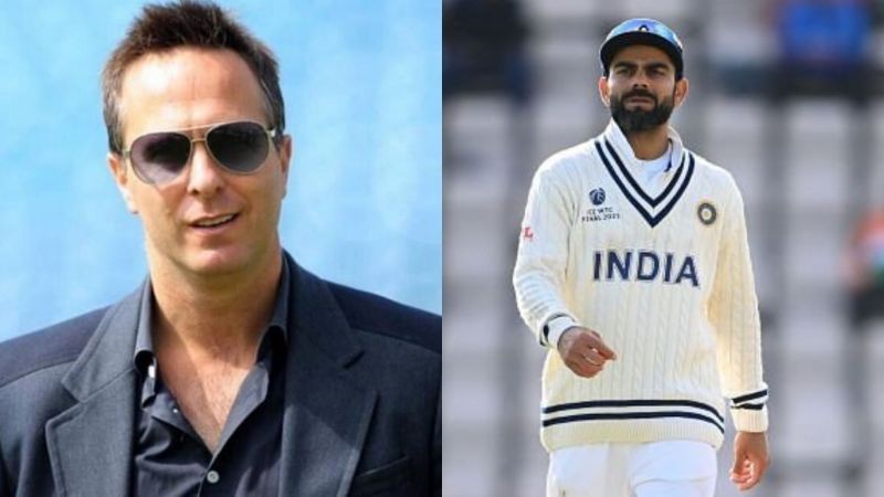 Michael Vaughan (L) and Virat Kohli