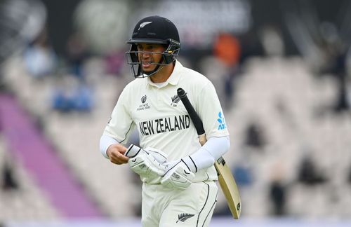 Ross Taylor walks off after scoring a dogged 11 on Day 5 of the WTC final