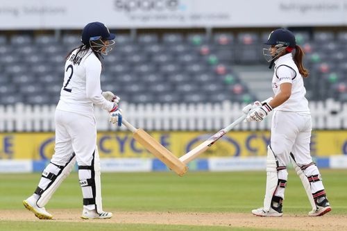 Sneh Rana and Taniya Bhatia. Pic Getty Images