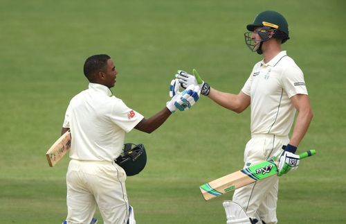 Keegan Petersen (L) in action for South Africa A.