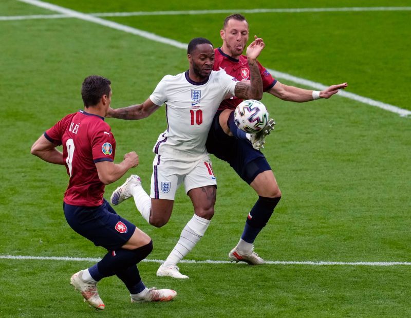 Raheem Sterling has scored both of England&#039;s goals in Euro 2020 so far