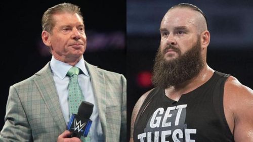 Vince McMahon (left); Braun Strowman (right)