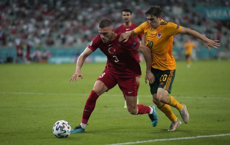 Demiral (left) in action for Turkey at Euro 2020