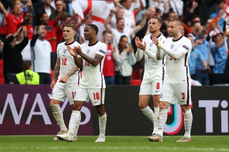 England acknowledge the fans after their 2-0 victory over Germany