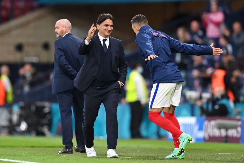 Croatia coach Zlatko Dalic (left) pictured during their match against Scotland