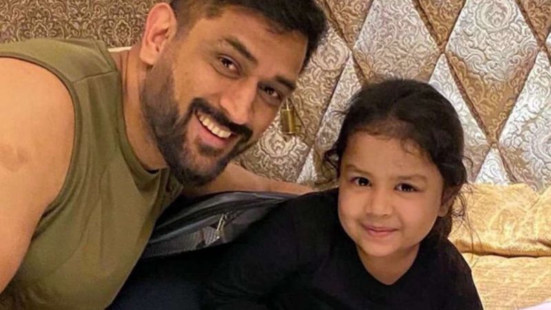 MS Dhoni with his daughter Ziva