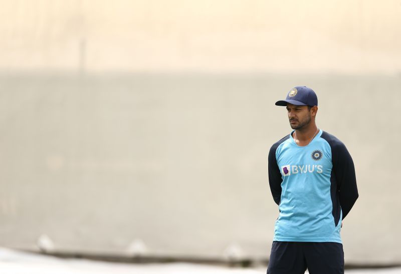 Mayank Agarwal looks on during an Indian Test team practice session
