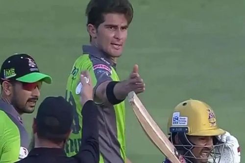 Shaheen Afridi and Sarfaraz Ahmed were involved in a spat in Tuesday’s PSL match. Pic: Twitter