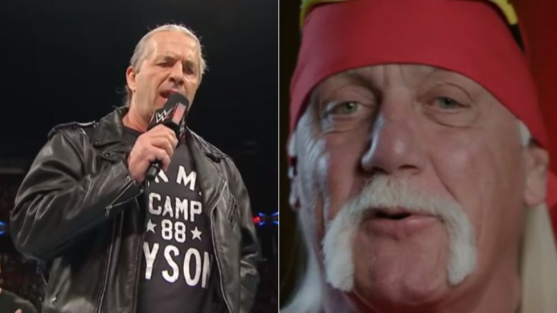 Bret Hart (left); Hulk Hogan (right)