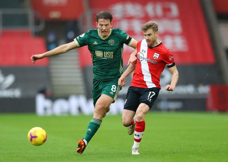Sander Berge (left) in action for Sheffield during their unsuccessful 2020-21 Premier League campaign