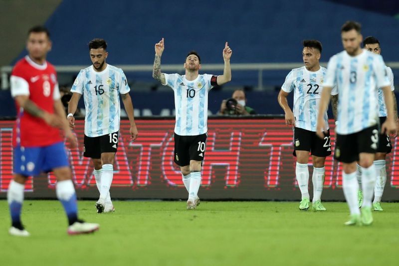 Messi scored a breath-taking free-kick for Argentina