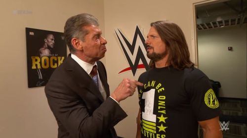 Vince McMahon and AJ Styles on SmackDown