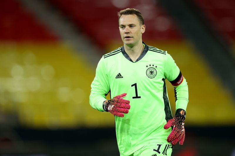 Manuel Neuer in action during Germany v Denmark - International Friendly