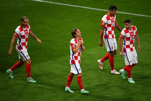 Croatian players look on during their Euro 2020 match against Scotland