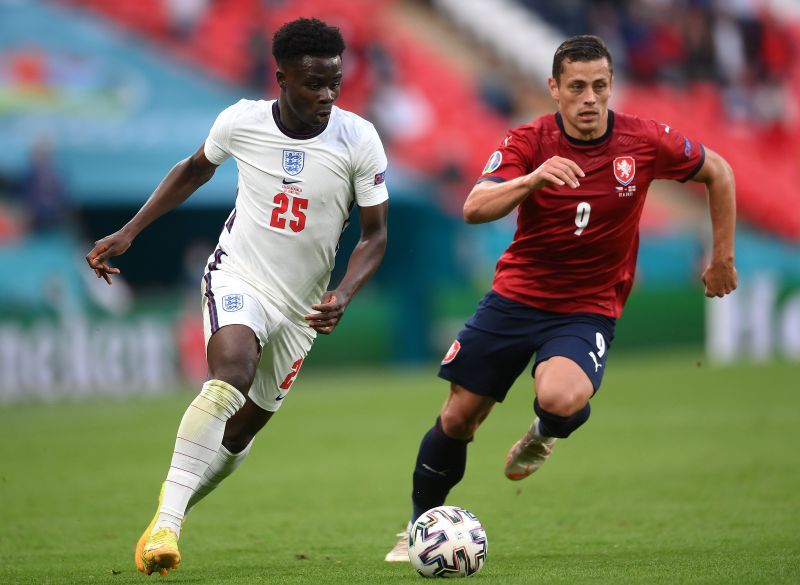 Saka shone on the right wing for England and troubled the Czech defence with his pace and trickery